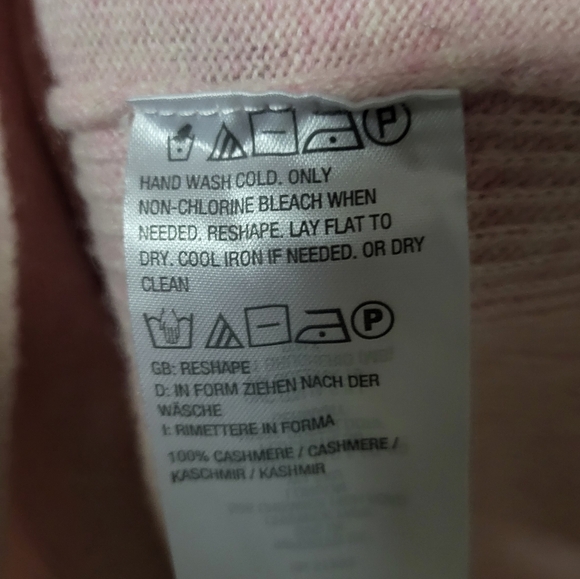 Isaac Mizrahi Live 100% Cashmere Patch Pockets V-neck Pink Sweater Oversize XL - Picture 9 of 9